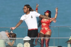 EXCLUSIVE: February 27, 2017: Nicki Minaj shows off her famous curves in a red cutout bodysuit as she films a video with rapper Future in Miami Beach, Florida. -PICTURED: Nicki Minaj, Future -PHOTO by: INSTARimages.com -Instar_Nicki_Minaj_Future_EXC_0730642259 Editorial Rights Managed Image - Please contact www.INSTARimages.com for licensing fee and rights: North America Inquiries: email sales@instarimages.com or call 212.414.0207 - UK Inquiries: email ben@instarimages.com or call + 7715 698 715 - Australia Inquiries: email sarah@instarimages.com.au Êor call +02 9660 0500 Ð for any other Country, please email sales@instarimages.com. ÊImage or video may not be published in any way that is or might be deemed defamatory, libelous, pornographic, or obscene / Please consult our sales department for any clarification or question you may have - http://www.INSTARimages.com reserves the right to pursue unauthorized users of this image or video. If you are in violation of our intellectual property you may be liable for actual damages, loss of income, and profits you derive from the use of this image or video, and where appropriate, the cost of collection and/or statutory damage.