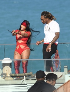 EXCLUSIVE: February 27, 2017: Nicki Minaj shows off her famous curves in a red cutout bodysuit as she films a video with rapper Future in Miami Beach, Florida. -PICTURED: Nicki Minaj, Future -PHOTO by: INSTARimages.com -Instar_Nicki_Minaj_Future_EXC_0730642218 Editorial Rights Managed Image - Please contact www.INSTARimages.com for licensing fee and rights: North America Inquiries: email sales@instarimages.com or call 212.414.0207 - UK Inquiries: email ben@instarimages.com or call + 7715 698 715 - Australia Inquiries: email sarah@instarimages.com.au Êor call +02 9660 0500 Ð for any other Country, please email sales@instarimages.com. ÊImage or video may not be published in any way that is or might be deemed defamatory, libelous, pornographic, or obscene / Please consult our sales department for any clarification or question you may have - http://www.INSTARimages.com reserves the right to pursue unauthorized users of this image or video. If you are in violation of our intellectual property you may be liable for actual damages, loss of income, and profits you derive from the use of this image or video, and where appropriate, the cost of collection and/or statutory damage.