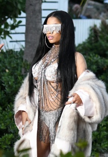 , Miami, FL - 02/27/2017 - Nicki Minaj wears nothing but a fur coat over a very revealing diamond encrusted bikini as she films a music video with rapper Future in Miami Beach, Florida. -PICTURED: Nicki Minaj -PHOTO by: INSTARimages.com -Instar_Nicki_Minaj_in_Miami_10011175014 Editorial Rights Managed Image - Please contact www.INSTARimages.com for licensing fee and rights: North America Inquiries: email sales@instarimages.com or call 212.414.0207 - UK Inquiries: email ben@instarimages.com or call + 7715 698 715 - Australia Inquiries: email sarah@instarimages.com.au Êor call +02 9660 0500 Ð for any other Country, please email sales@instarimages.com. ÊImage or video may not be published in any way that is or might be deemed defamatory, libelous, pornographic, or obscene / Please consult our sales department for any clarification or question you may have - http://www.INSTARimages.com reserves the right to pursue unauthorized users of this image or video. If you are in violation of our intellectual property you may be liable for actual damages, loss of income, and profits you derive from the use of this image or video, and where appropriate, the cost of collection and/or statutory damage.